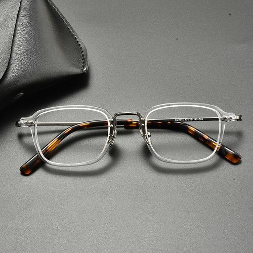 深圳眼镜工厂设计师眼镜复古方框近视框架纯钛男女超轻手工高度数